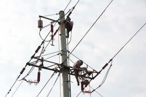 國網(wǎng)霞浦供電公司加裝線路避雷器，保障兩節(jié)期間電網(wǎng)可靠性