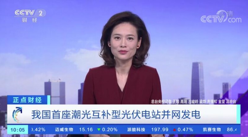 年均發(fā)電量超1億度！央視財經(jīng)重點關注我國“首座”潮光互補型光伏電站