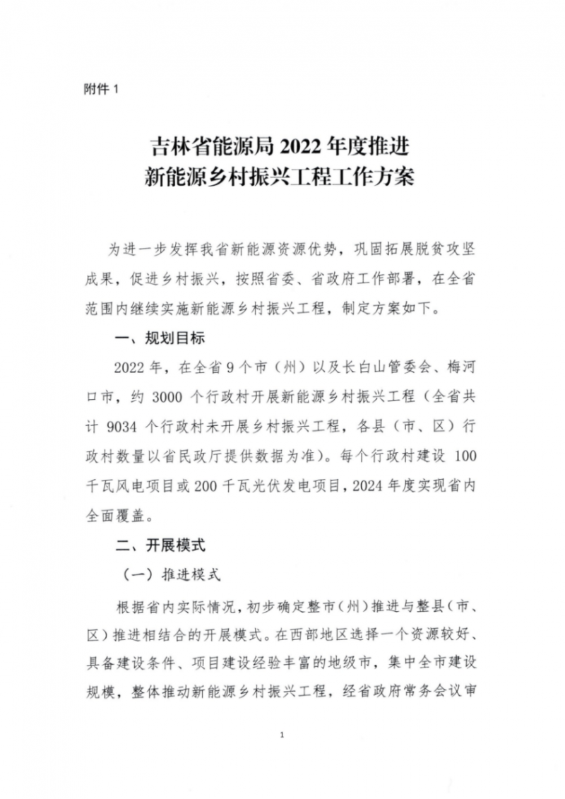 吉林：各行政村建設(shè)200kW光伏或100kW風(fēng)電，2024年度實現(xiàn)省內(nèi)全面覆蓋