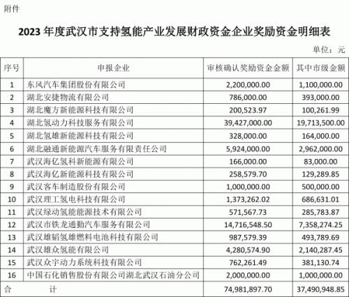 7500萬(wàn)元 武漢公布?xì)淠墚a(chǎn)業(yè)扶持資金結(jié)果